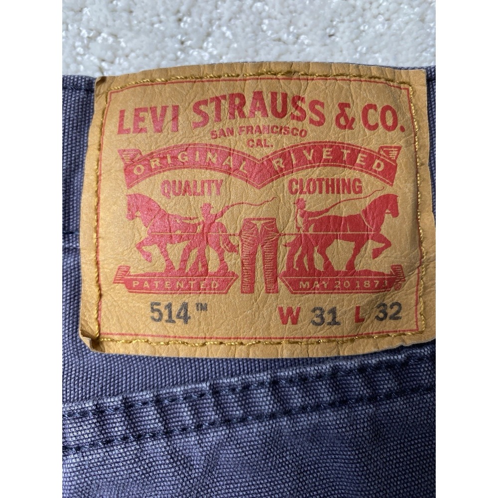Levi's 514 Straight Fit Jeans Men's 31x32 Measured 30x31 Gray Light‎ Wash Denim - Picture 3 of 15